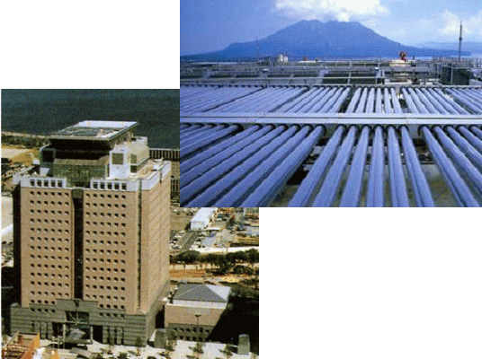 鹿児島県庁　太陽熱利用設備　真空管式太陽集熱器　/　富士エネルギー株式会社