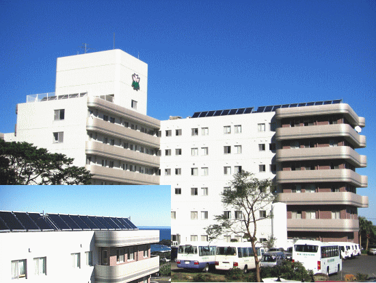 産業用（業務用）太陽熱利用システム　設置写真　病院における太陽熱利用システム（真空管太陽集熱器　太陽熱温水器給湯システム）