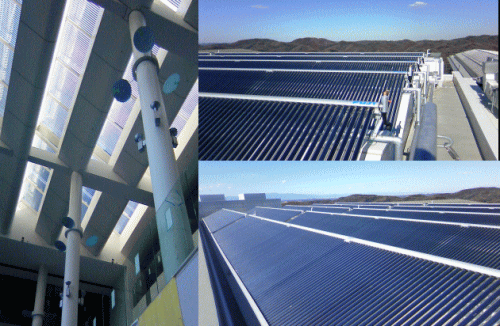 研修施設における産業用太陽熱利用システム